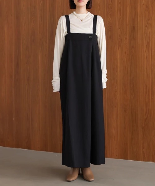 Bou Jeloud（ブージュルード）の「ラップアクセントボタンワンピース（ジャンパースカート・レディース・ブラウン/ブラック/グレー・FREE）」の12枚目の写真