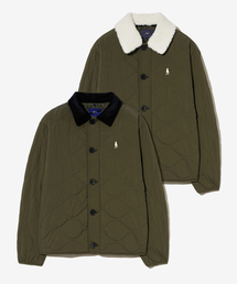 YALE（イェール）の「(脱着)カラー ディタッチャブル ウォームアップ キルティングジャケット_カーキ（ダウンジャケット/コート）」