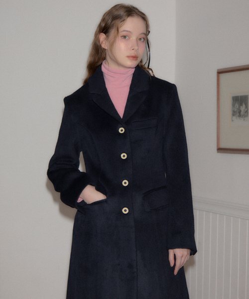 SALON DE YOHN(サロンドヨーン)の「Hourglass Long Coat_ Navy(チェスターコート・レディース・その他・SMALL/MEDIUM)」の1枚目の写真