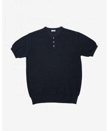 Texture Henly neck Knit (Navy)