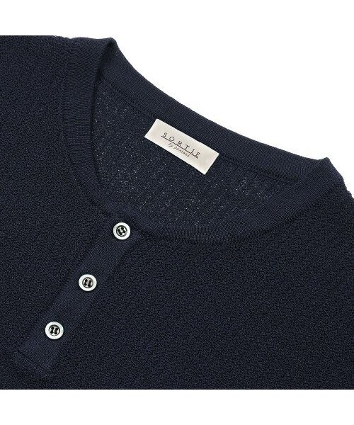 sortie(ソルティ)の「Texture Henly neck Knit (Navy)(ポロシャツ・メンズ・その他・LARGE/MEDIUM/X-LARGE)」の2枚目の写真
