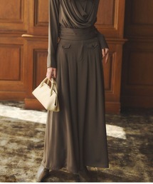 anuans | パウダーサテンワイドパンツ(スラックス)