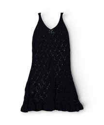 BORN SLIPPY（ボーンスリッピー）の「Crochet Knit Dress (Black)（ワンピース）」