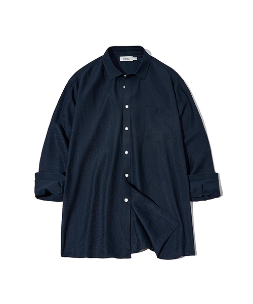 COSTUME O’CLOCK（コスチュームオクロック）の「リネンリラックスフィットロングスリーブシャツ5カラーCOOSSH193（シャツ/ブラウス・レディース・ライトブルー/ネイビー/グレー/アイボリー/ライトベージュ・SMALL/MEDIUM/LARGE）」の5枚目の写真