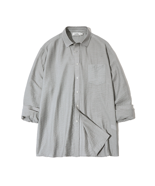 COSTUME O’CLOCK（コスチュームオクロック）の「リネンリラックスフィットロングスリーブシャツ5カラーCOOSSH193（シャツ/ブラウス・レディース・ライトブルー/ネイビー/グレー/アイボリー/ライトベージュ・SMALL/MEDIUM/LARGE）」の3枚目の写真