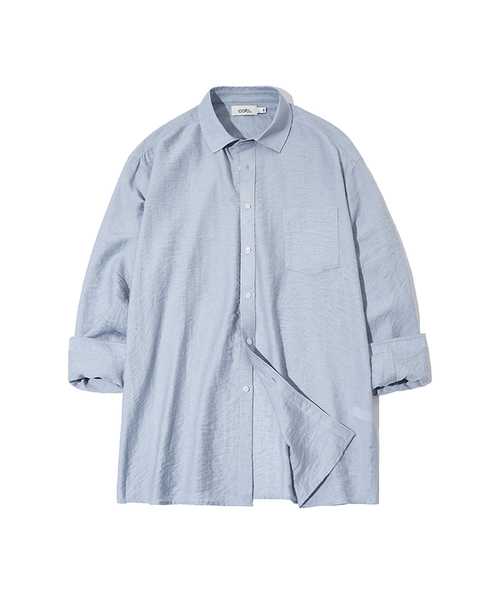 COSTUME O’CLOCK（コスチュームオクロック）の「リネンリラックスフィットロングスリーブシャツ5カラーCOOSSH193（シャツ/ブラウス・レディース・ライトブルー/ネイビー/グレー/アイボリー/ライトベージュ・SMALL/MEDIUM/LARGE）」の4枚目の写真