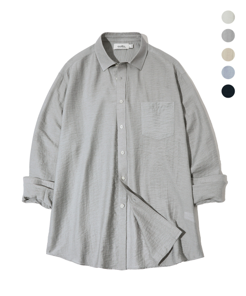 COSTUME O’CLOCK（コスチュームオクロック）の「リネンリラックスフィットロングスリーブシャツ5カラーCOOSSH193（シャツ/ブラウス・レディース・ライトブルー/ネイビー/グレー/アイボリー/ライトベージュ・SMALL/MEDIUM/LARGE）」の15枚目の写真