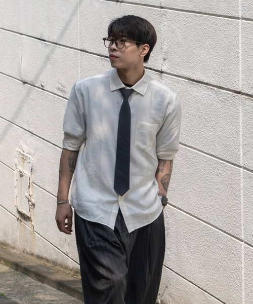 COSTUME O’CLOCK（コスチュームオクロック）の「リネンリラックスフィットロングスリーブシャツ5カラーCOOSSH193（シャツ/ブラウス・レディース・ライトブルー/ネイビー/グレー/アイボリー/ライトベージュ・SMALL/MEDIUM/LARGE）」の16枚目の写真