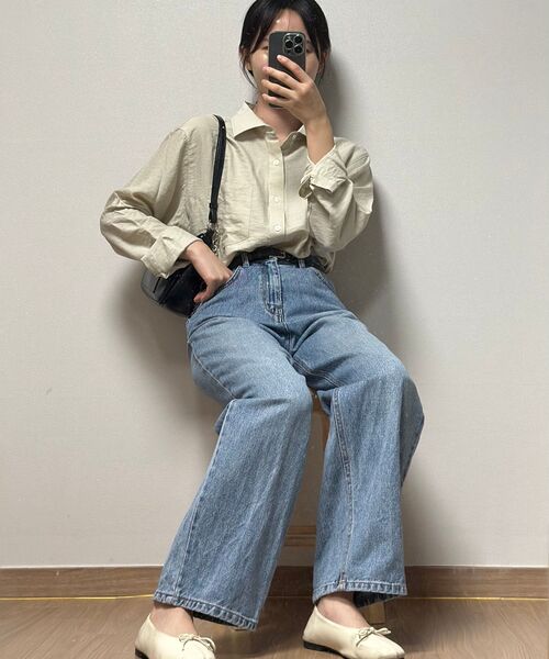 COSTUME O’CLOCK（コスチュームオクロック）の「リネンリラックスフィットロングスリーブシャツ5カラーCOOSSH193（シャツ/ブラウス・メンズ・ライトブルー/ネイビー/グレー/アイボリー/ライトベージュ・SMALL/MEDIUM/LARGE）」の14枚目の写真