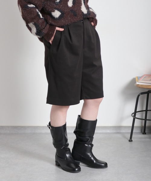 cepo（セポ）の「ジャージータックショートパンツ（その他パンツ・レディース・ブラック/ブラウン・S/M）」の2枚目の写真