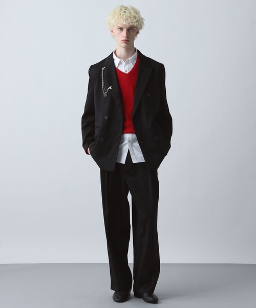 HARE（ハレ）の「【SET UP対応】グランスムース2タックWトラウザー(HARE)（スラックス・メンズ・ブラック/グレー/パープル・SMALL/MEDIUM）」の4枚目の写真