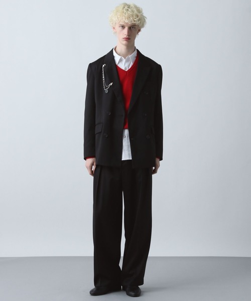 HARE（ハレ）の「【SET UP対応】グランスムース2タックWトラウザー(HARE)（スラックス・メンズ・ブラック/グレー/パープル・SMALL/MEDIUM）」の5枚目の写真