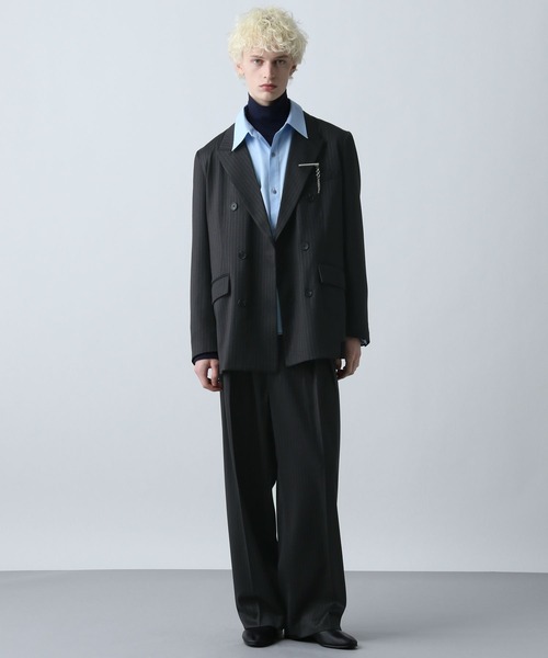 HARE（ハレ）の「【SET UP対応】グランスムース2タックWトラウザー(HARE)（スラックス・メンズ・ブラック/グレー/パープル・SMALL/MEDIUM）」の8枚目の写真