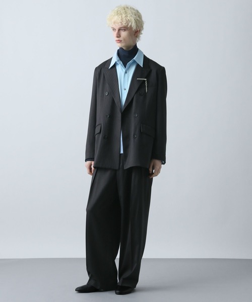 HARE（ハレ）の「【SET UP対応】グランスムース2タックWトラウザー(HARE)（スラックス・メンズ・ブラック/グレー/パープル・SMALL/MEDIUM）」の9枚目の写真