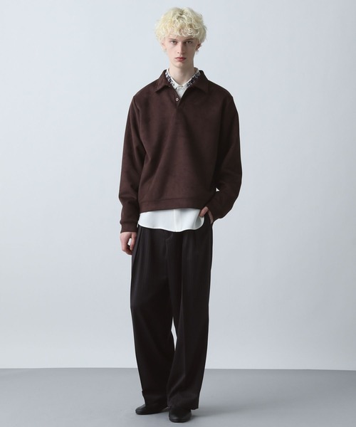 HARE（ハレ）の「【SET UP対応】グランスムース2タックWトラウザー(HARE)（スラックス・メンズ・ブラック/グレー/パープル・SMALL/MEDIUM）」の10枚目の写真