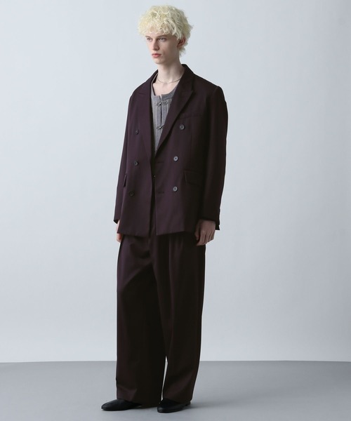 HARE（ハレ）の「【SET UP対応】グランスムース2タックWトラウザー(HARE)（スラックス・メンズ・ブラック/グレー/パープル・SMALL/MEDIUM）」の14枚目の写真