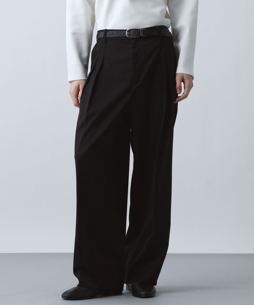 HARE（ハレ）の「【SET UP対応】グランスムース2タックWトラウザー(HARE)（スラックス・メンズ・ブラック/グレー/パープル・SMALL/MEDIUM）」の15枚目の写真