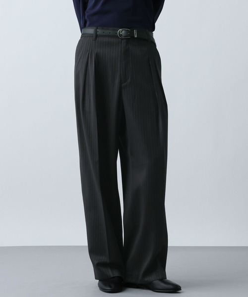 HARE（ハレ）の「【SET UP対応】グランスムース2タックWトラウザー(HARE)（スラックス・メンズ・ブラック/グレー/パープル・SMALL/MEDIUM）」の18枚目の写真