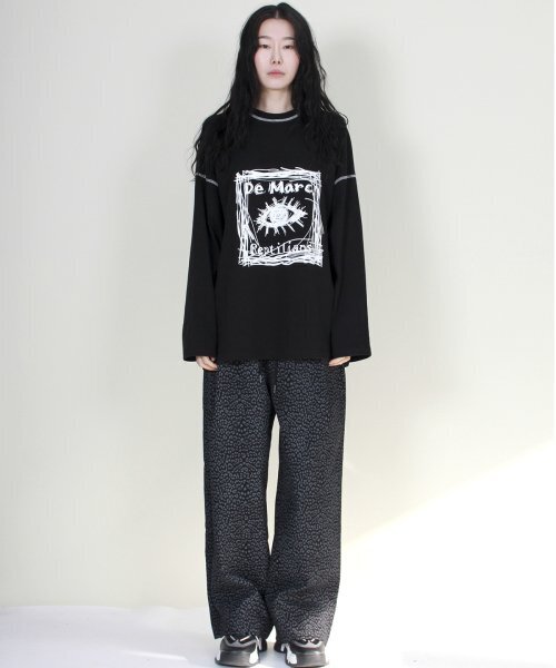 DEMARC（ドゥマーク）の「サイドワンタックレオパードリアルワイドパンツブラック（その他パンツ・レディース・その他・MEDIUM/LARGE）」の2枚目の写真