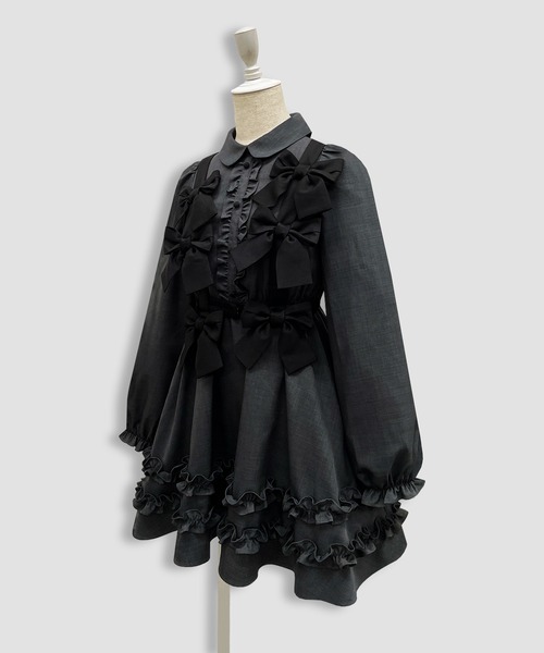 Honey Cinnamon（ハニーシナモン）の「リボンハーネスセットワンピース（ワンピース・レディース・ダークグレー/ダークグリーン・FREE）」の12枚目の写真