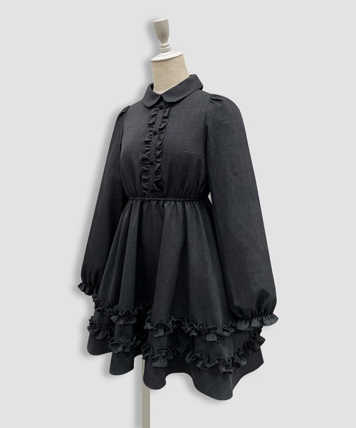 Honey Cinnamon（ハニーシナモン）の「リボンハーネスセットワンピース（ワンピース・レディース・ダークグレー/ダークグリーン・FREE）」の13枚目の写真