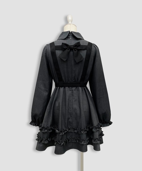 Honey Cinnamon（ハニーシナモン）の「リボンハーネスセットワンピース（ワンピース・レディース・ダークグレー/ダークグリーン・FREE）」の14枚目の写真