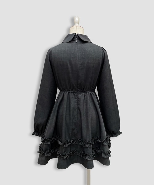 Honey Cinnamon（ハニーシナモン）の「リボンハーネスセットワンピース（ワンピース・レディース・ダークグレー/ダークグリーン・FREE）」の15枚目の写真