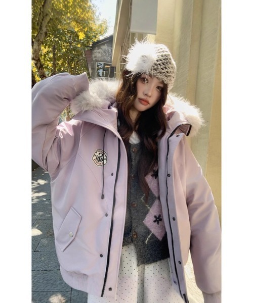 BALMAIN 2WAY リアルファー コヨーテ シルク ダウンジャケット BALMAIN 2WAY リアルファー コヨーテ シルク ダウンジャケット