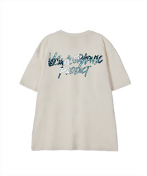 BY.L（バイエル）の「Multi Paisley Graffiti Logo Short Sleeve T-Shirt Cream（Tシャツ/カットソー・メンズ）」
