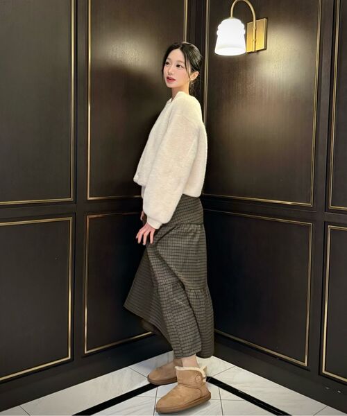 MICANE(ミケーネ)の「ナオミチェックカンカンスカート(スカート・レディース・ブラウン・X-SMALL/SMALL/MEDIUM/X-LARGE/XX-LARGE/LARGE)」の3枚目の写真