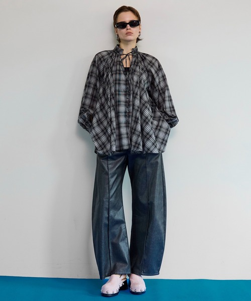 MAISON SPECIAL（メゾンスペシャル）の「【PRE-ORDER】V-neck voluminous blouse/タイ付Vネックボリュームブラウス（シャツ/ブラウス・レディース・ホワイト/ブルー/ブラック・FREE）」の10枚目の写真