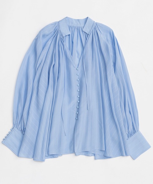 MAISON SPECIAL（メゾンスペシャル）の「【PRE-ORDER】V-neck voluminous blouse/タイ付Vネックボリュームブラウス（シャツ/ブラウス・レディース・ホワイト/ブルー/ブラック・FREE）」の16枚目の写真
