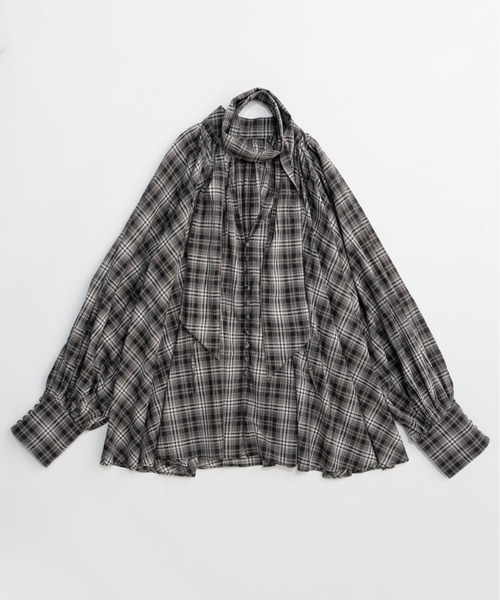 MAISON SPECIAL（メゾンスペシャル）の「【PRE-ORDER】V-neck voluminous blouse/タイ付Vネックボリュームブラウス（シャツ/ブラウス・レディース・ホワイト/ブルー/ブラック・FREE）」の21枚目の写真