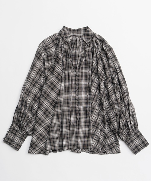 MAISON SPECIAL（メゾンスペシャル）の「【PRE-ORDER】V-neck voluminous blouse/タイ付Vネックボリュームブラウス（シャツ/ブラウス・レディース・ホワイト/ブルー/ブラック・FREE）」の22枚目の写真