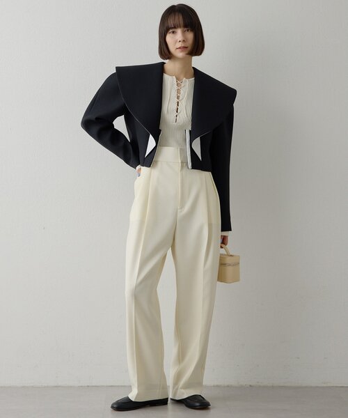 Whim Gazette（ウィムガゼット）の「RAW SILKレースアッププルオーバー（ニット/セーター・レディース・ベージュ/アイボリー・FREE）」の20枚目の写真