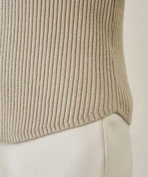 Whim Gazette（ウィムガゼット）の「RAW SILKレースアッププルオーバー（ニット/セーター・レディース・ベージュ/アイボリー・FREE）」の5枚目の写真
