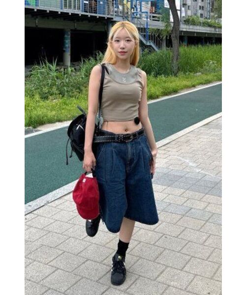 MOIREMOA(モアレモア)の「Double sleeveless top - beige(Tシャツ/カットソー・レディース・ベージュ・FREE)」の5枚目の写真