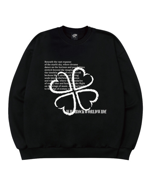 WILDROCK(ワイルドロック)の「ネイリーフクローバーレタリングスウェット_ブラック(スウェット・メンズ・その他・LARGE/SMALL/MEDIUM)」の4枚目の写真