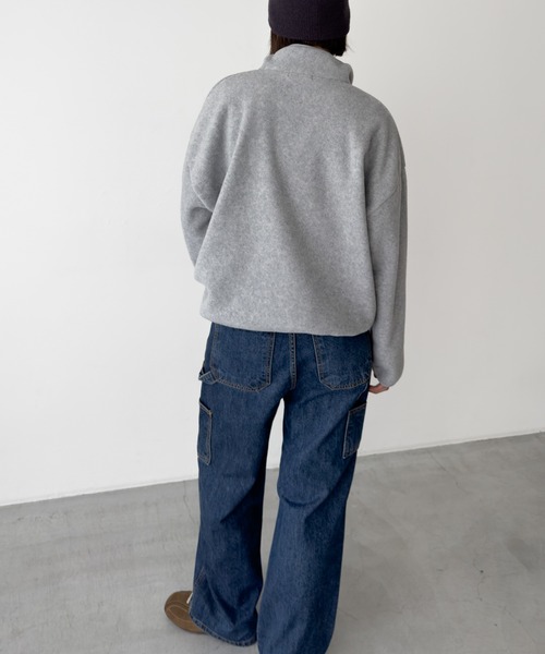 CANAL JEAN（キャナルジーン）の「El mar　フリースジッププルオーバー（スウェット・レディース・グレー/チャコールグレー・ONE SIZE）」の4枚目の写真