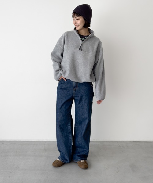 CANAL JEAN（キャナルジーン）の「El mar　フリースジッププルオーバー（スウェット・レディース・グレー/チャコールグレー・ONE SIZE）」の5枚目の写真