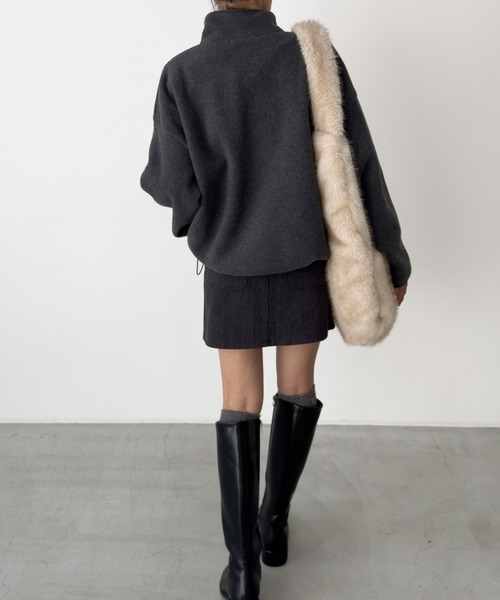 CANAL JEAN（キャナルジーン）の「El mar　フリースジッププルオーバー（スウェット・レディース・グレー/チャコールグレー・ONE SIZE）」の7枚目の写真