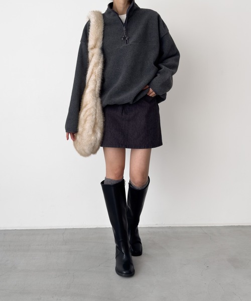 CANAL JEAN（キャナルジーン）の「El mar　フリースジッププルオーバー（スウェット・レディース・グレー/チャコールグレー・ONE SIZE）」の8枚目の写真