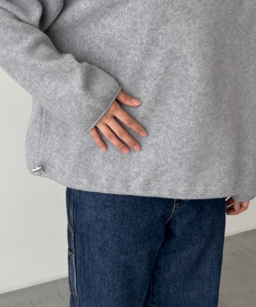 CANAL JEAN（キャナルジーン）の「El mar　フリースジッププルオーバー（スウェット・レディース・グレー/チャコールグレー・ONE SIZE）」の13枚目の写真