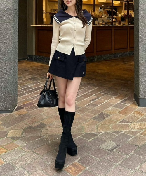 rienda(リエンダ)の「【POLO BCS】ポケットディティールスコートショートパンツ 秋服 冬服(スラックス・レディース・グレー/ネイビー・SMALL/MEDIUM)」の3枚目の写真