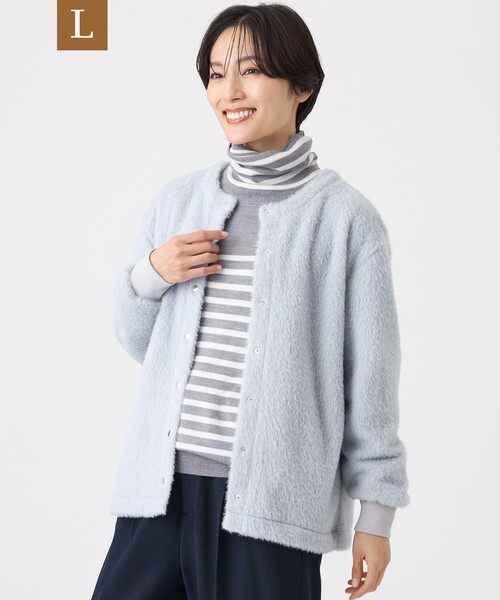 大きいサイズ オンワード樫山 自由区 ジユウク モヘアニット アウター