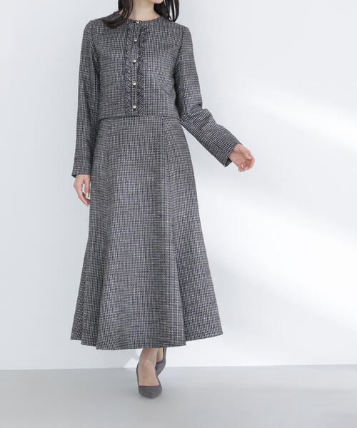 NATURAL BEAUTY BASIC（ナチュラルビューティーベーシック）の「◇スプリングツイード SETUP スカート（スカート・レディース・ベージュ系その他/ブラック系その他・P/S/MEDIUM/SMALL）」の5枚目の写真