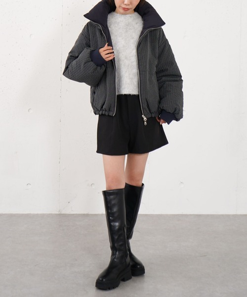 セール】チェックリバ－シブル中綿ブルゾン（ブルゾン）｜archives