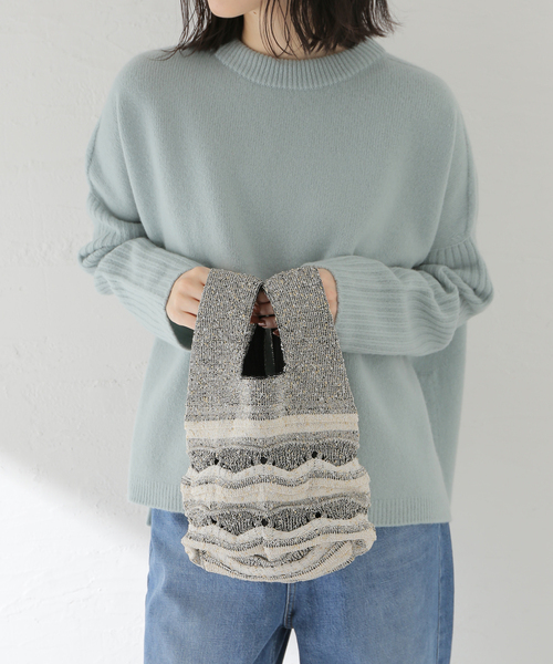 IENA（イエナ）の「ラメMIXボーダーニットバッグ（クラッチバッグ・レディース・ブルー系その他・FREE）」の16枚目の写真