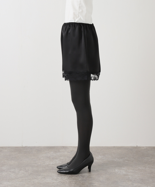 ＋81BRANCA（ハチイチブランカ）の「+81BRANCA/ハチイチブランカ SLOBE別注 サテンレーススカート（スカート・レディース・アイボリー/ブラック・FREE）」の11枚目の写真