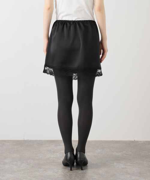 ＋81BRANCA（ハチイチブランカ）の「+81BRANCA/ハチイチブランカ SLOBE別注 サテンレーススカート（スカート・レディース・アイボリー/ブラック・FREE）」の12枚目の写真